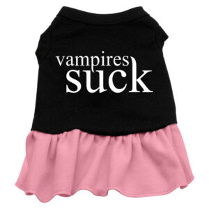 Vampires Suck Screen Print Dress Black With Pink Xl (16)