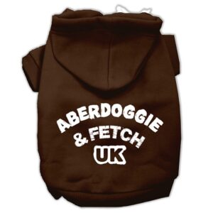 Aberdoggie Uk Screenprint Pet Hoodies Brown Size Xxl (18)