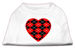 Argyle Heart Red Screen Print Shirt White Xxxl(20)