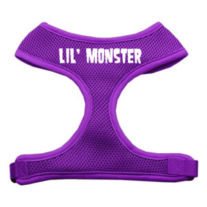 Lil' Monster Design Soft Mesh Pet Harness Purple Medium