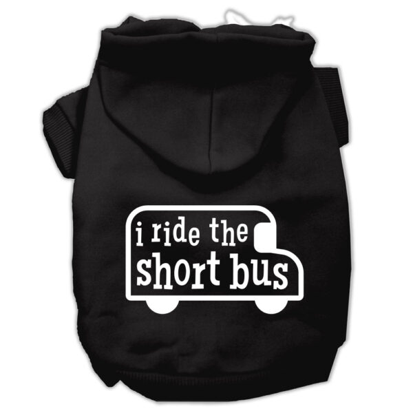I Ride The Short Bus Screen Print Pet Hoodies Black Size Xl (16)