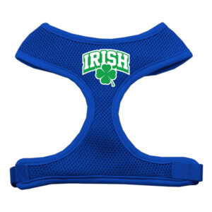 Irish Arch Screen Print Soft Mesh Pet Harness Blue Medium