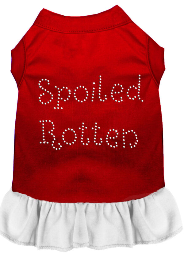Spoiled Rotten Rhinestone Dress Red With White Xl