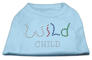 Wild Child Rhinestone Shirts Baby Blue Xxl