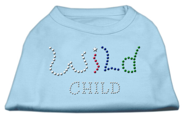 Wild Child Rhinestone Shirts Baby Blue Xxl