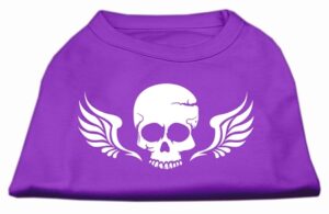 Skull Wings Screen Print Shirt Purple Xs