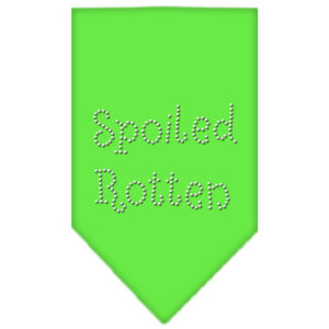 Spoiled Rotten Rhinestone Bandana Lime Green Small