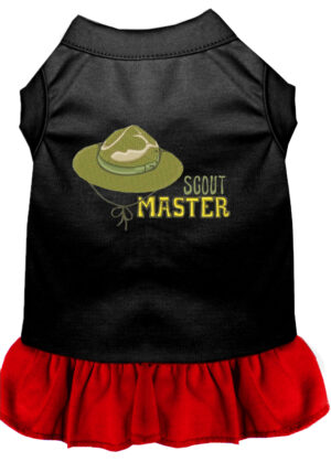 Scout Master Embroidered Dog Dress Black With Red Lg