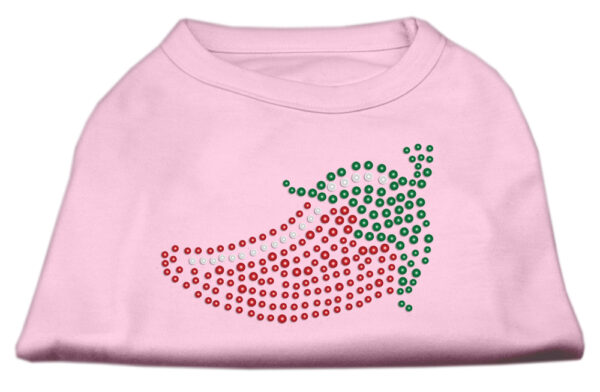 Rhinestone Chili Pepper Shirts Light Pink Xxl