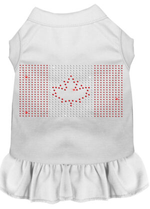 Rhinestone Canadian Flag Dress White Sm