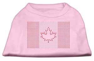 Canadian Flag Rhinestone Shirts Light Pink S