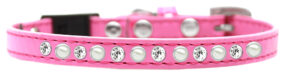 Pearl And Clear Jewel Breakaway Cat Collar Bright Pink Size 14