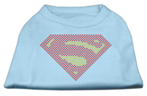Super! Rhinestone Shirts Baby Blue Xl