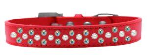 Sprinkles Dog Collar Pearl And Ab Crystals Size 16 Red