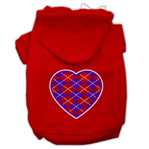 Argyle Heart Purple Screen Print Pet Hoodies Red Size Xxxl (20)