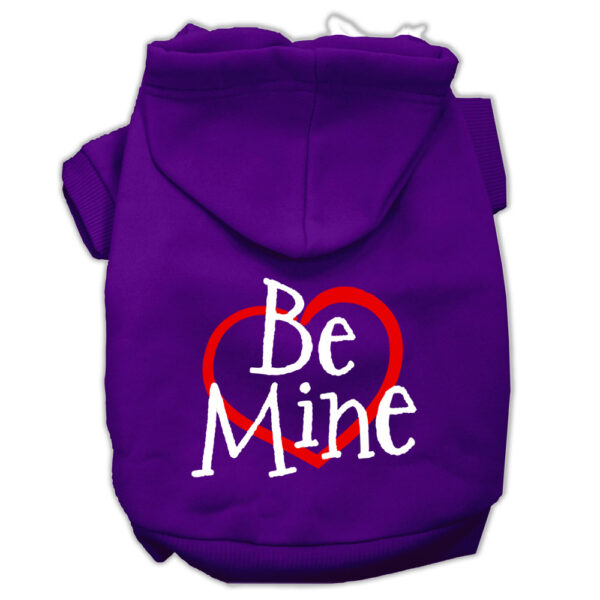 Be Mine Screen Print Pet Hoodies Purple Size Xs (8)