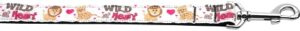 Wild At Heart Nylon Dog Leash 3/8 Inch Wide 6ft Long