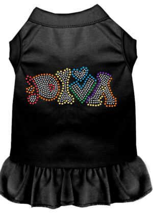 Technicolor Diva Rhinestone Pet Dress Black Xs