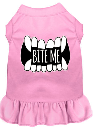 Bite Me Screen Print Dog Dress Light Pink Lg (14)