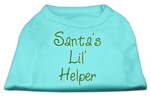 Santa's Lil' Helper Screen Print Shirt  Aqua Xl