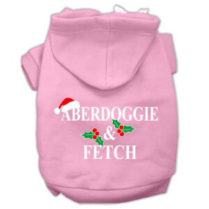 Aberdoggie Christmas Screen Print Pet Hoodies Light Pink Size Xl (16)