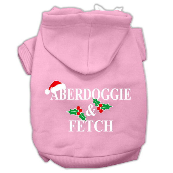 Aberdoggie Christmas Screen Print Pet Hoodies Light Pink Size Xl (16)