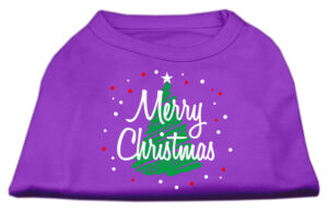 Scribbled Merry Christmas Screenprint Shirts  Purple S