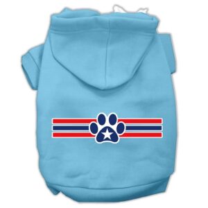 Patriotic Star Paw Screen Print Pet Hoodies Baby Blue Xl (16)