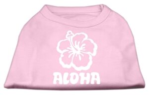 Aloha Flower Screen Print Shirt Light Pink Xs (8)