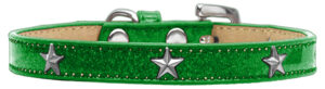 Silver Star Widget Dog Collar Emerald Green Ice Cream Size 20