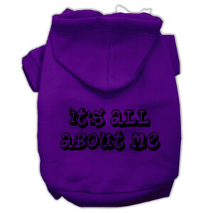 It's All About Me Screen Print Pet Hoodies Purple Size Xl (16)