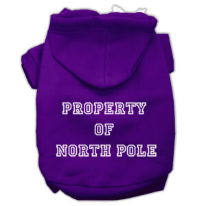 Property Of North Pole Screen Print Pet Hoodies Purple Size Xl (16)