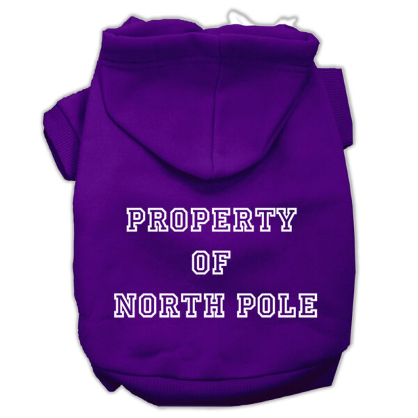 Property Of North Pole Screen Print Pet Hoodies Purple Size Xl (16)