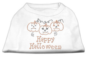 Happy Halloween Rhinestone Shirts White Xxxl(20)
