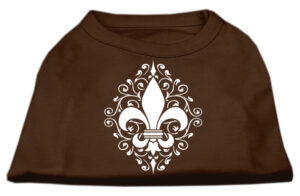 Henna Fleur De Lis Screen Print Shirt Brown Lg (14)