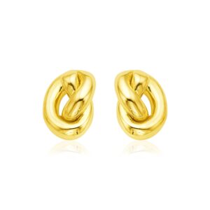 14k Yellow Gold Polished Knot Earrings