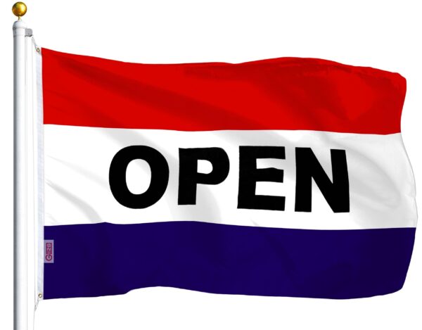 G128 Combo Pack: USA American Flag 3x5 Ft 75D Printed Stars & Open Sign Flag 3x5 Ft 75D Printed - Image 2