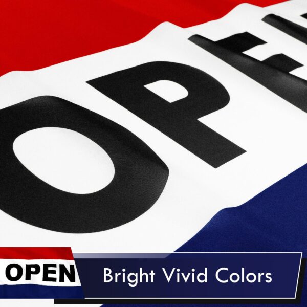 G128 Combo Pack: USA American Flag 3x5 Ft 75D Printed Stars & Open Sign Flag 3x5 Ft 75D Printed - Image 4