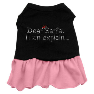 Dear Santa Rhinestone Dress Black With Pink Xl
