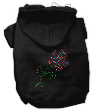 Multi-colored Flower Rhinestone Hoodie Black Xxl (18)