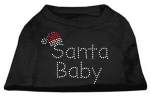 Santa Baby Rhinestone Shirts  Black Xl