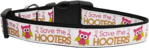 Save The Hooters Nylon Dog Collars Large