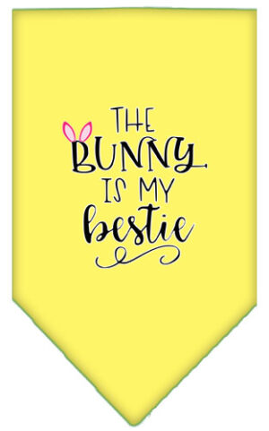 Bunny Is My Bestie Screen Print Bandana Yellow Small