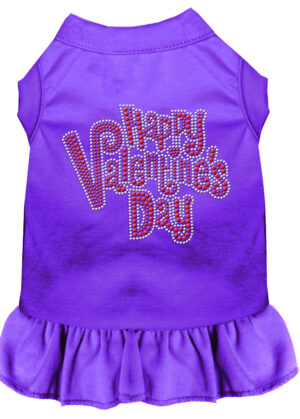 Happy Valentines Day Rhinestone Dress Purple 4x