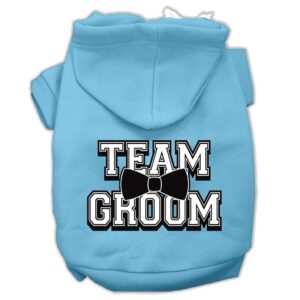 Team Groom Screen Print Pet Hoodies Baby Blue Size Xl (16)