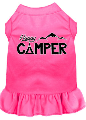 Happy Camper Screen Print Dog Dress Bright Pink Xl (16)