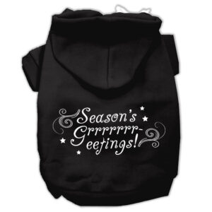 Seasons Greetings Screen Print Pet Hoodies Black Size M (12)