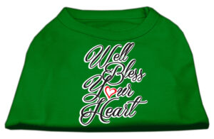 Well Bless Your Heart Screen Print Dog Shirt Green Xxl (18)