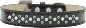 Sprinkles Ice Cream Dog Collar Pearl And Ab Crystals Size 14 Black