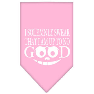 Up To No Good Screen Print Bandana Light Pink Small